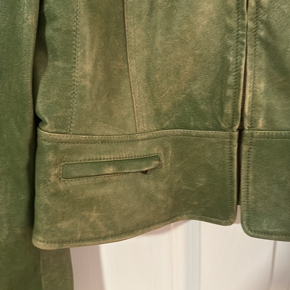 Vintage DKNY Green Soft Lamb Leather Women's Jacket Sz 8 Rare made in Italy - Picture 3 of 12